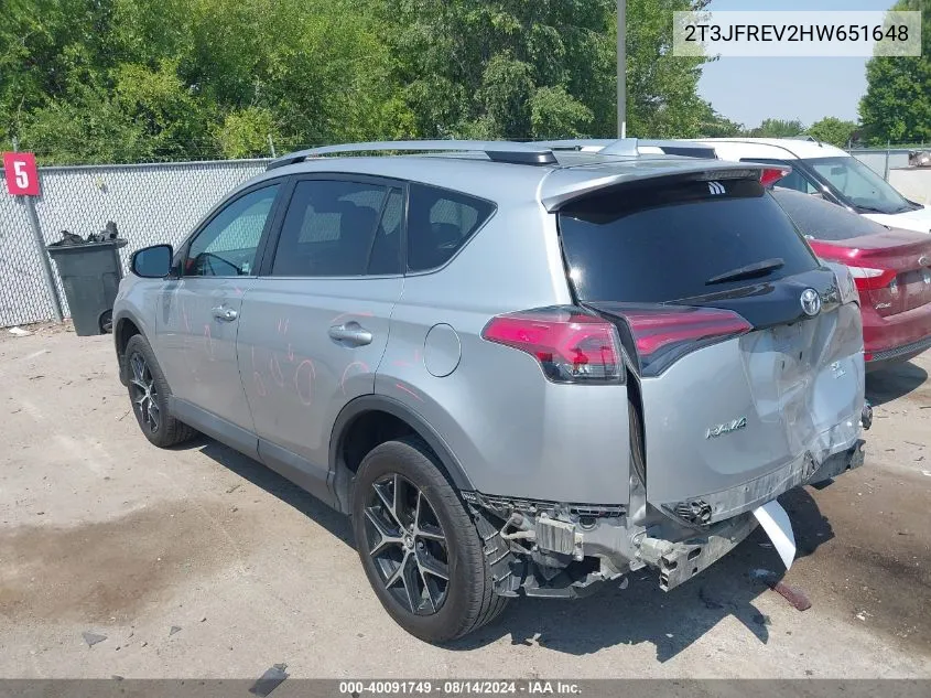 2T3JFREV2HW651648 2017 Toyota Rav4 Se