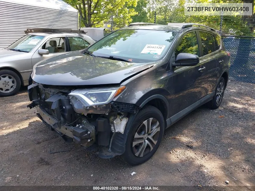 2017 Toyota Rav4 Le VIN: 2T3BFREV0HW603408 Lot: 40102320