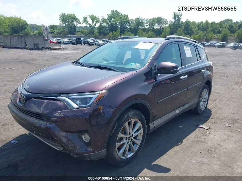 2T3DFREV3HW568565 2017 Toyota Rav4 Limited