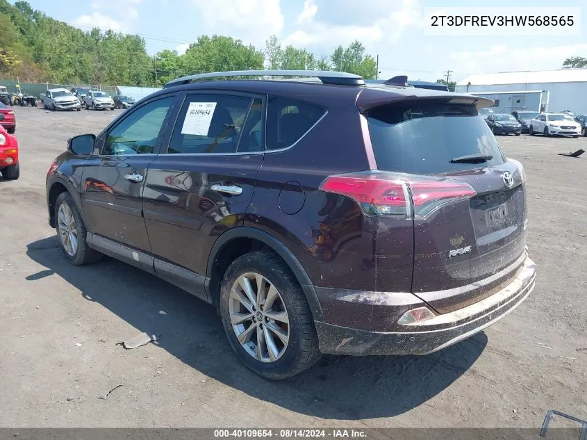 2T3DFREV3HW568565 2017 Toyota Rav4 Limited