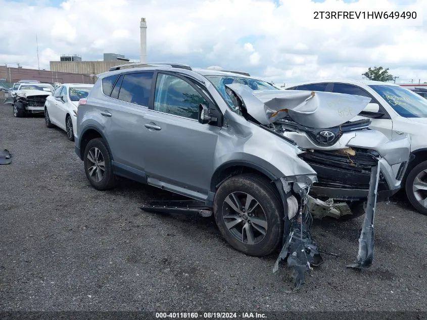 2017 Toyota Rav4 Xle VIN: 2T3RFREV1HW649490 Lot: 40118160