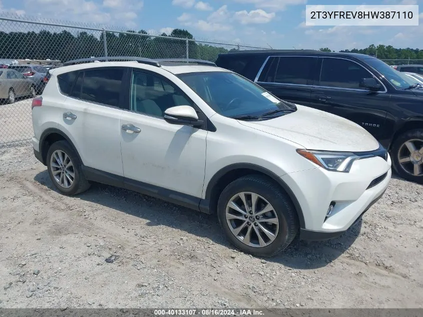 2T3YFREV8HW387110 2017 Toyota Rav4 Limited