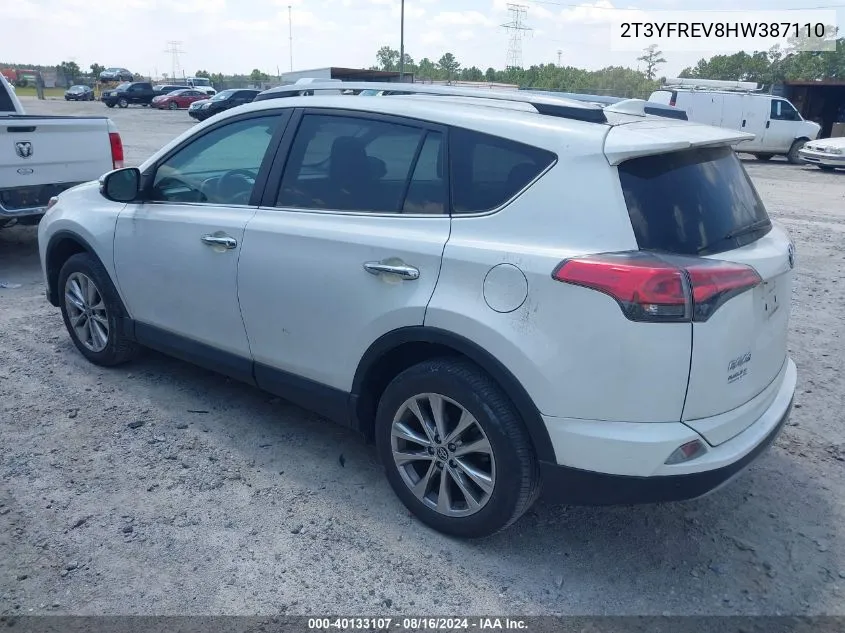 2T3YFREV8HW387110 2017 Toyota Rav4 Limited