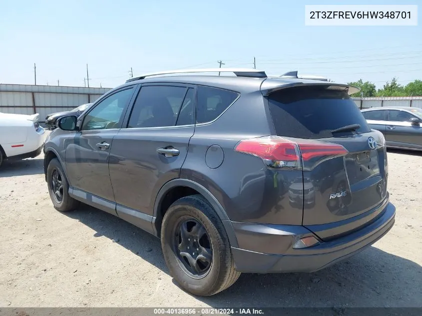 2017 Toyota Rav4 Le VIN: 2T3ZFREV6HW348701 Lot: 40136956