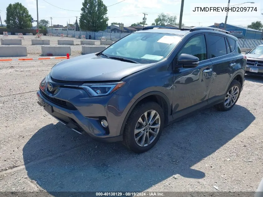 2017 Toyota Rav4 Limited VIN: JTMDFREV8HD209774 Lot: 40138129