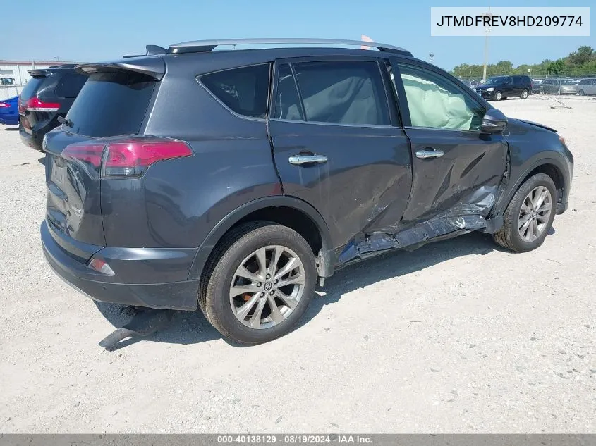 JTMDFREV8HD209774 2017 Toyota Rav4 Limited