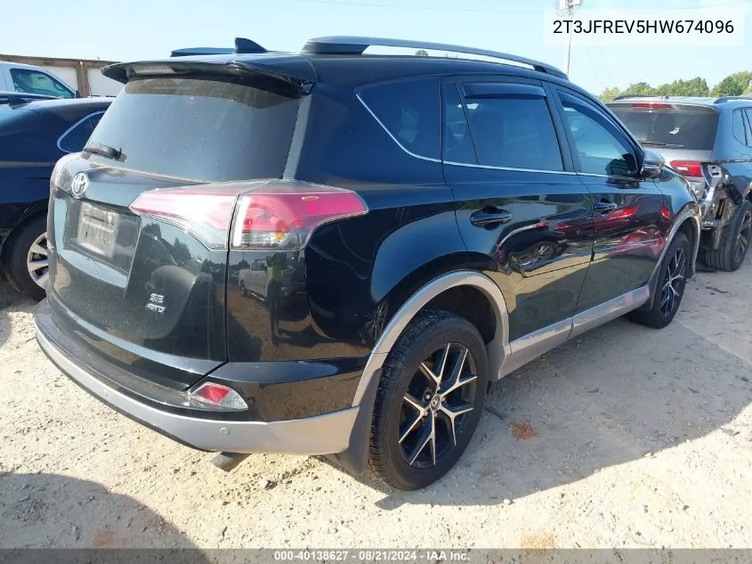 2017 Toyota Rav4 Se VIN: 2T3JFREV5HW674096 Lot: 40138627