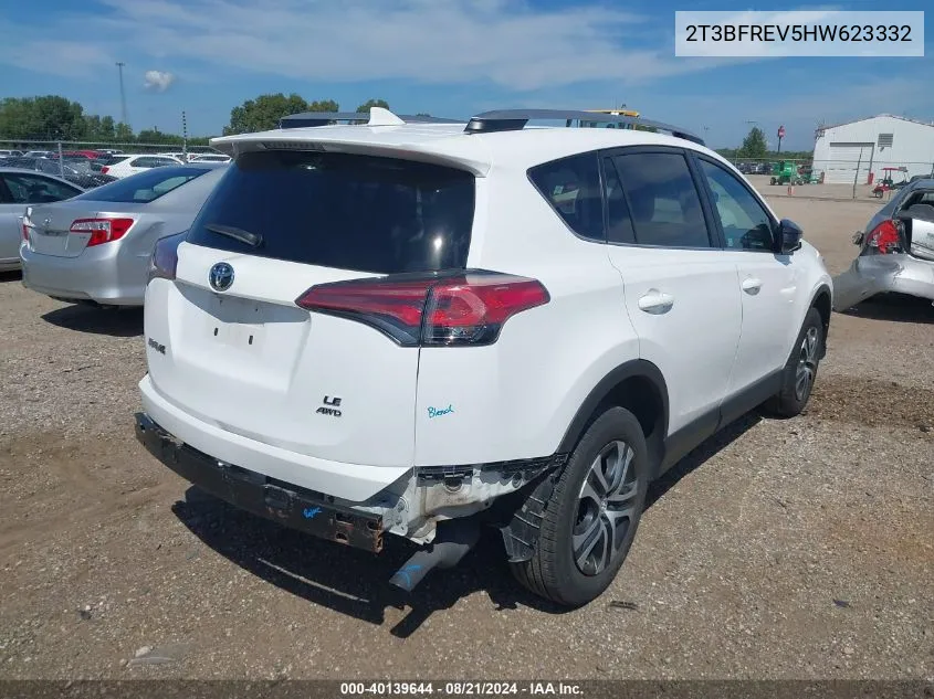 2017 Toyota Rav4 Le VIN: 2T3BFREV5HW623332 Lot: 40139644