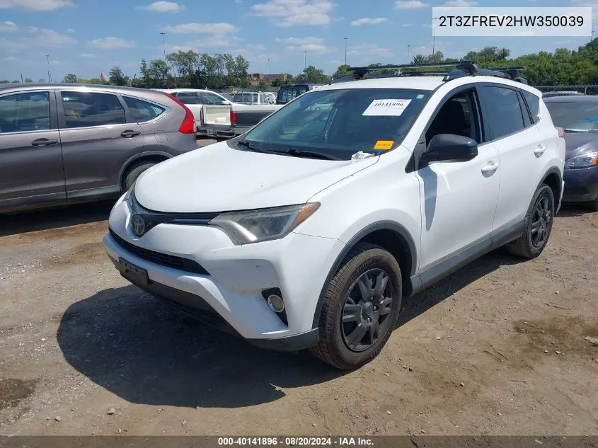 2017 Toyota Rav4 Le VIN: 2T3ZFREV2HW350039 Lot: 40141896