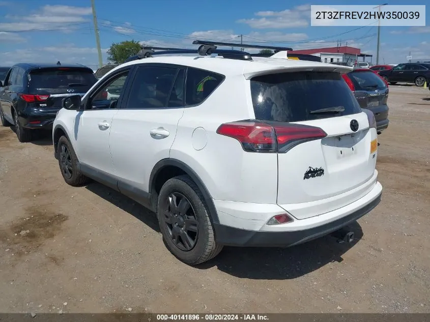 2017 Toyota Rav4 Le VIN: 2T3ZFREV2HW350039 Lot: 40141896