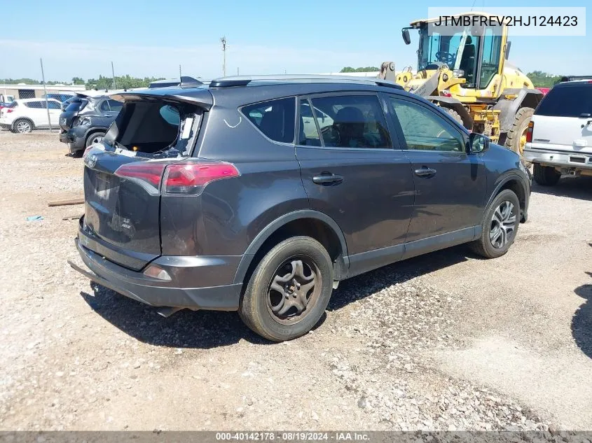 2017 Toyota Rav4 Le VIN: JTMBFREV2HJ124423 Lot: 40142178