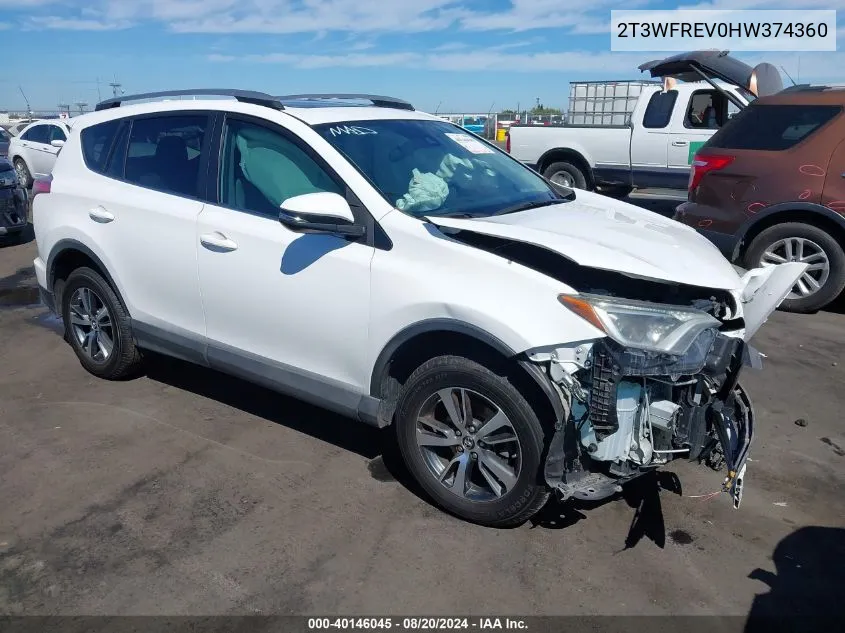 2017 Toyota Rav4 Xle VIN: 2T3WFREV0HW374360 Lot: 40146045