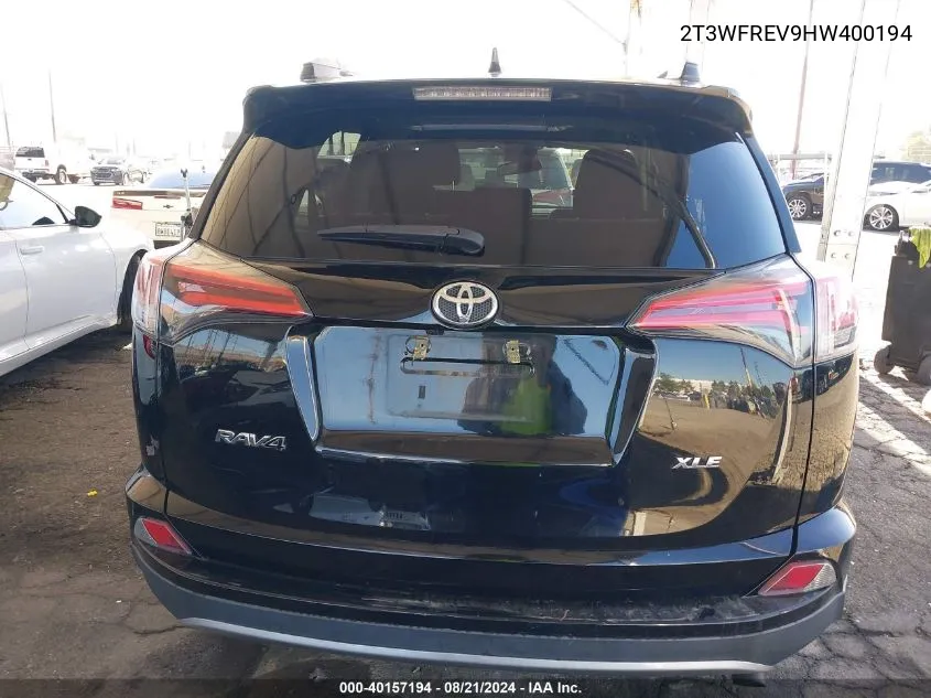 2017 Toyota Rav4 Xle VIN: 2T3WFREV9HW400194 Lot: 40157194