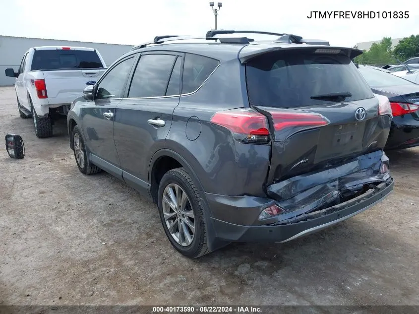 2017 Toyota Rav4 Limited VIN: JTMYFREV8HD101835 Lot: 40173590