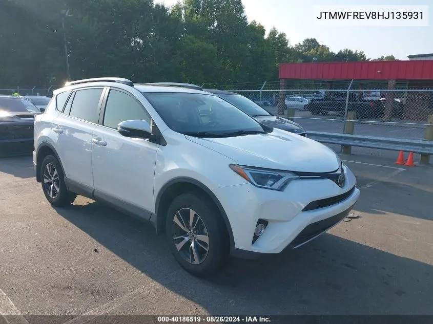 JTMWFREV8HJ135931 2017 Toyota Rav4 Xle