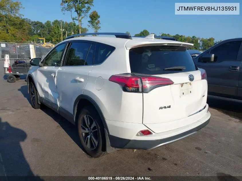 2017 Toyota Rav4 Xle VIN: JTMWFREV8HJ135931 Lot: 40186519