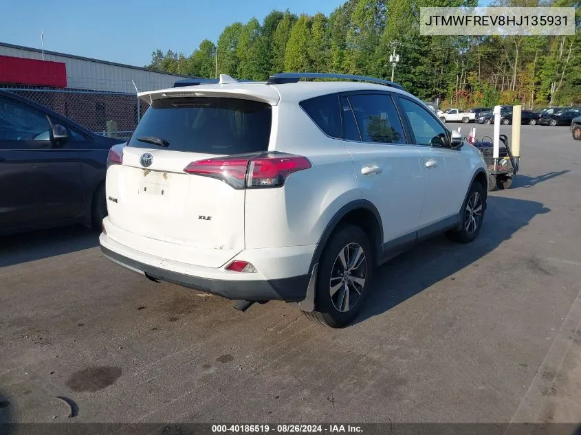 2017 Toyota Rav4 Xle VIN: JTMWFREV8HJ135931 Lot: 40186519