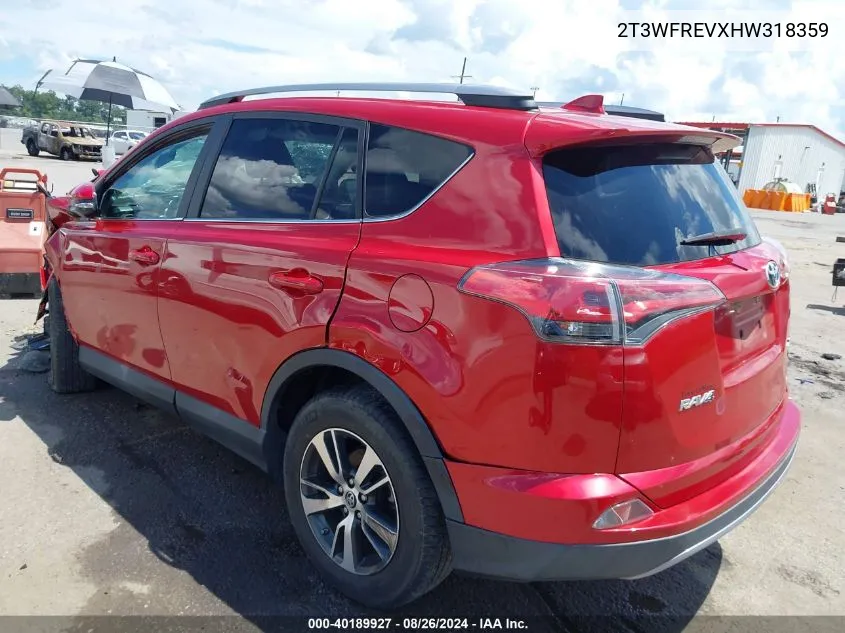 2T3WFREVXHW318359 2017 Toyota Rav4 Xle