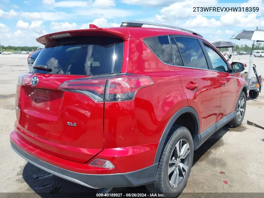 2T3WFREVXHW318359 2017 Toyota Rav4 Xle