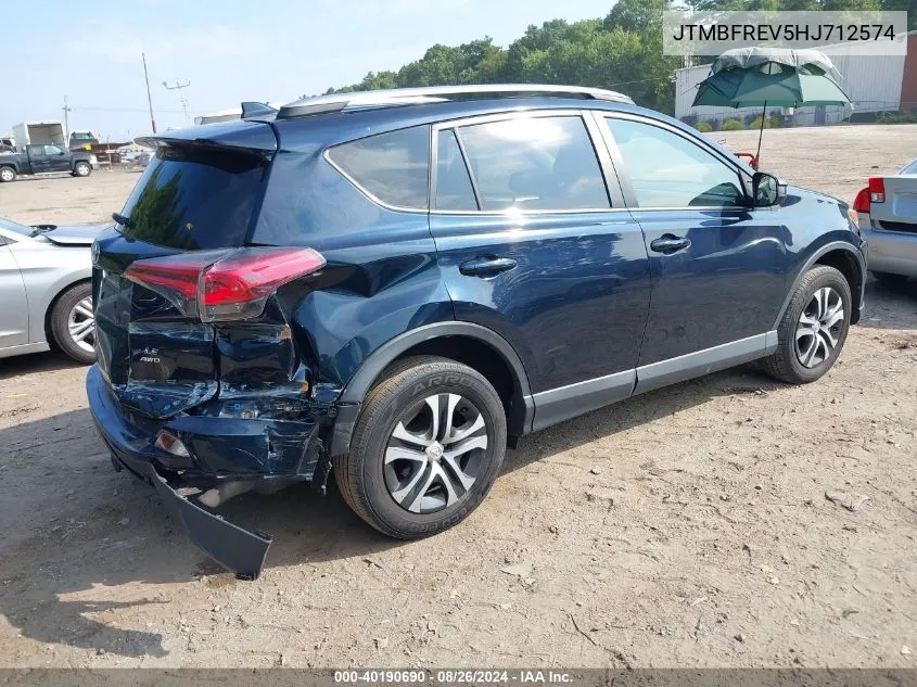 2017 Toyota Rav4 Le VIN: JTMBFREV5HJ712574 Lot: 40190690