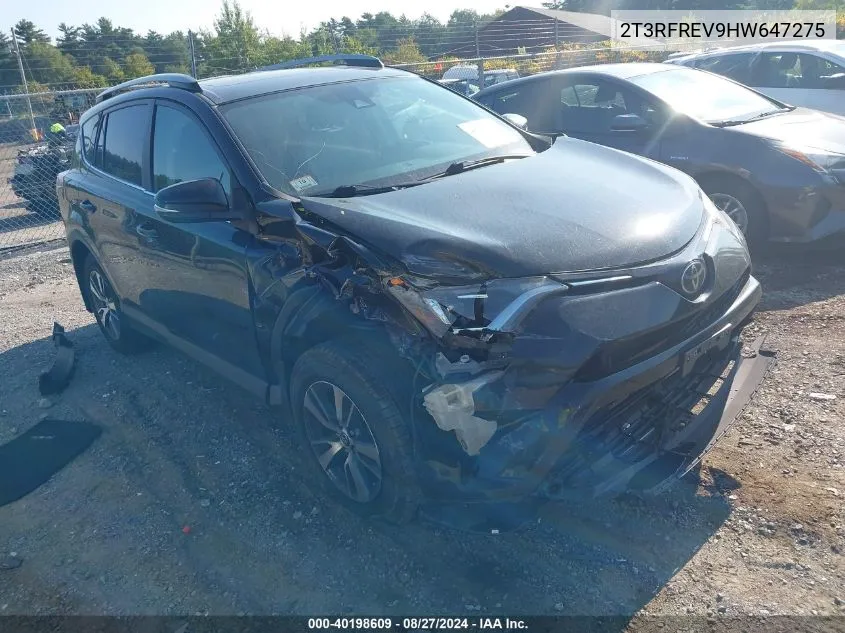 2017 Toyota Rav4 Xle VIN: 2T3RFREV9HW647275 Lot: 40198609