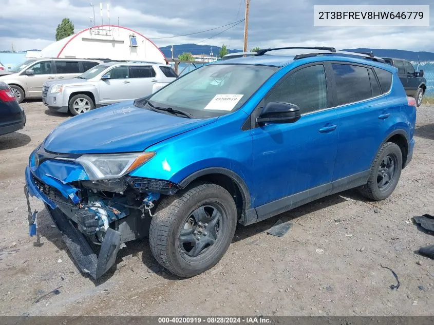 2017 Toyota Rav4 Le VIN: 2T3BFREV8HW646779 Lot: 40200919