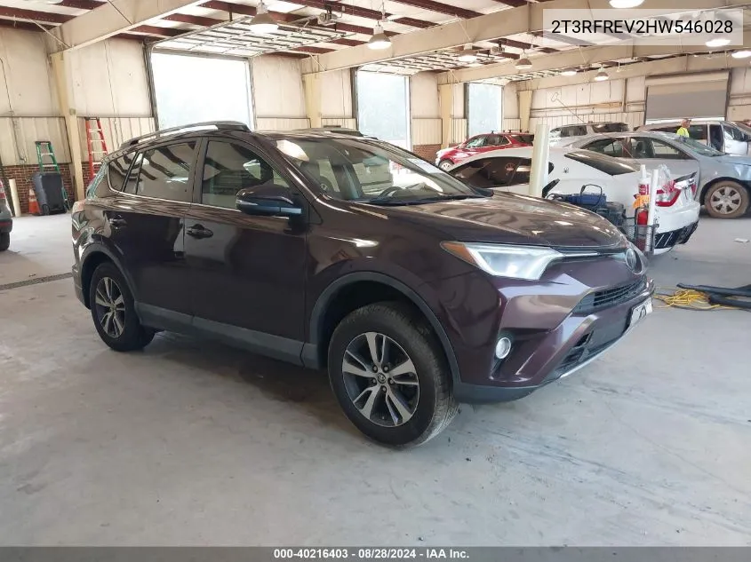 2017 Toyota Rav4 Xle VIN: 2T3RFREV2HW546028 Lot: 40216403