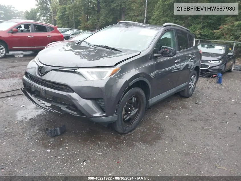 2017 Toyota Rav4 Le VIN: 2T3BFREV1HW587980 Lot: 40221922