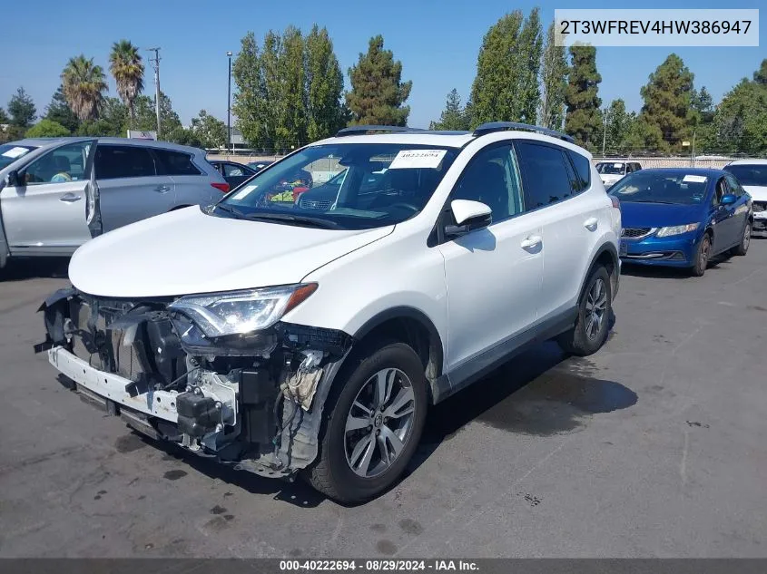 2017 Toyota Rav4 Xle VIN: 2T3WFREV4HW386947 Lot: 40222694