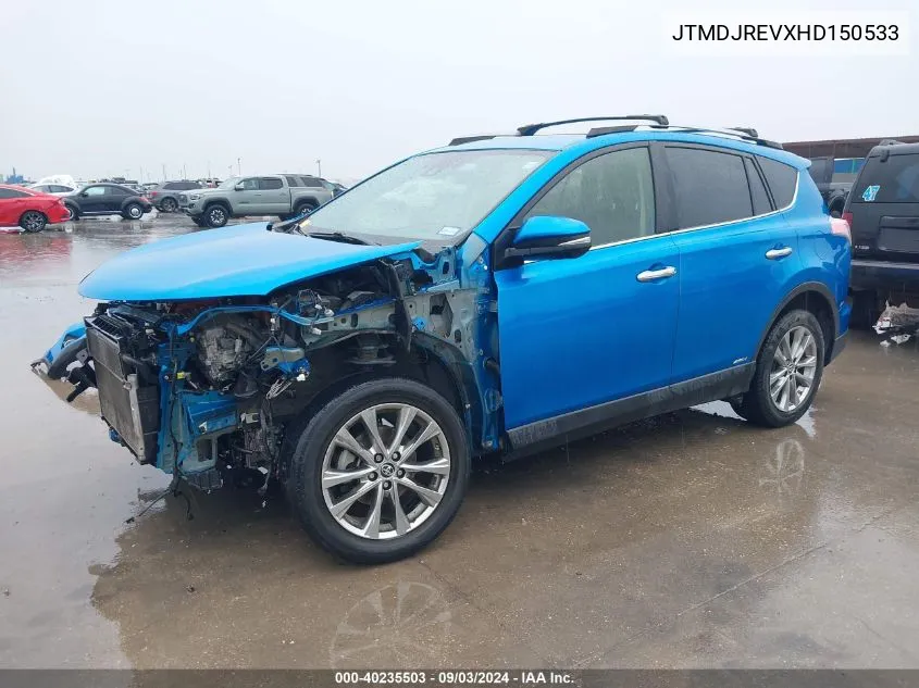 2017 Toyota Rav4 Hybrid Limited VIN: JTMDJREVXHD150533 Lot: 40235503