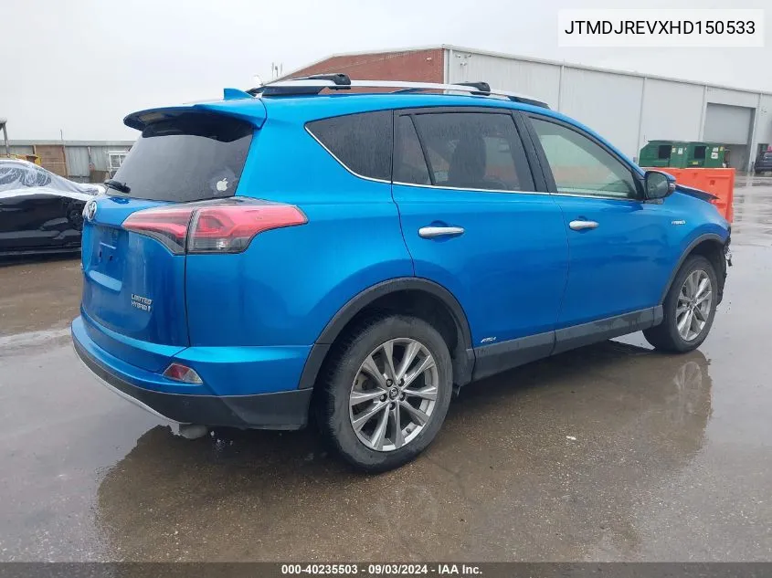 2017 Toyota Rav4 Hybrid Limited VIN: JTMDJREVXHD150533 Lot: 40235503