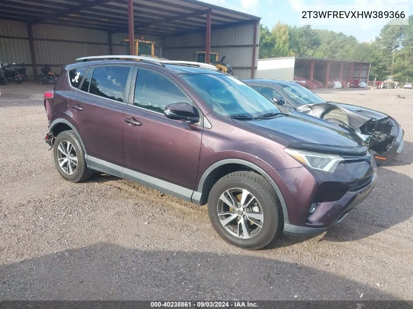 2017 Toyota Rav4 Xle VIN: 2T3WFREVXHW389366 Lot: 40238861