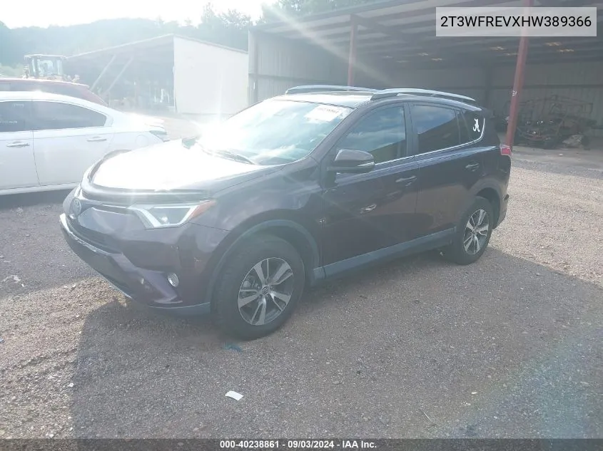 2017 Toyota Rav4 Xle VIN: 2T3WFREVXHW389366 Lot: 40238861