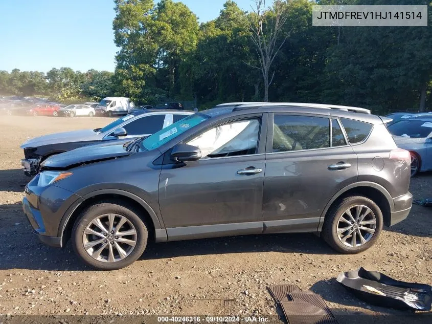 2017 Toyota Rav4 Limited/Se/Platinum VIN: JTMDFREV1HJ141514 Lot: 40246316