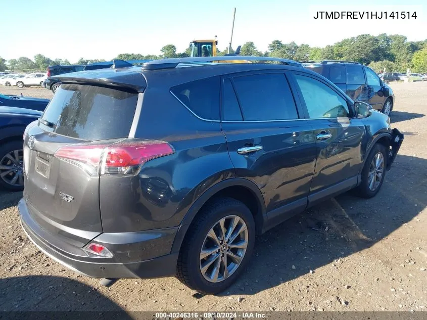 2017 Toyota Rav4 Limited/Se/Platinum VIN: JTMDFREV1HJ141514 Lot: 40246316