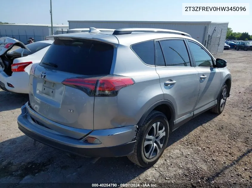 2017 Toyota Rav4 Le VIN: 2T3ZFREV0HW345096 Lot: 40254790