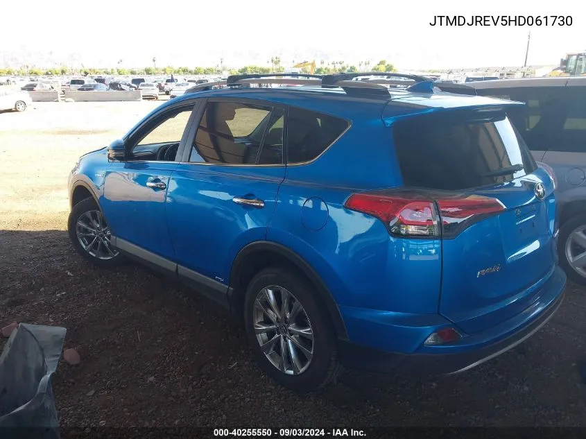 2017 Toyota Rav4 Hybrid Limited VIN: JTMDJREV5HD061730 Lot: 40255550