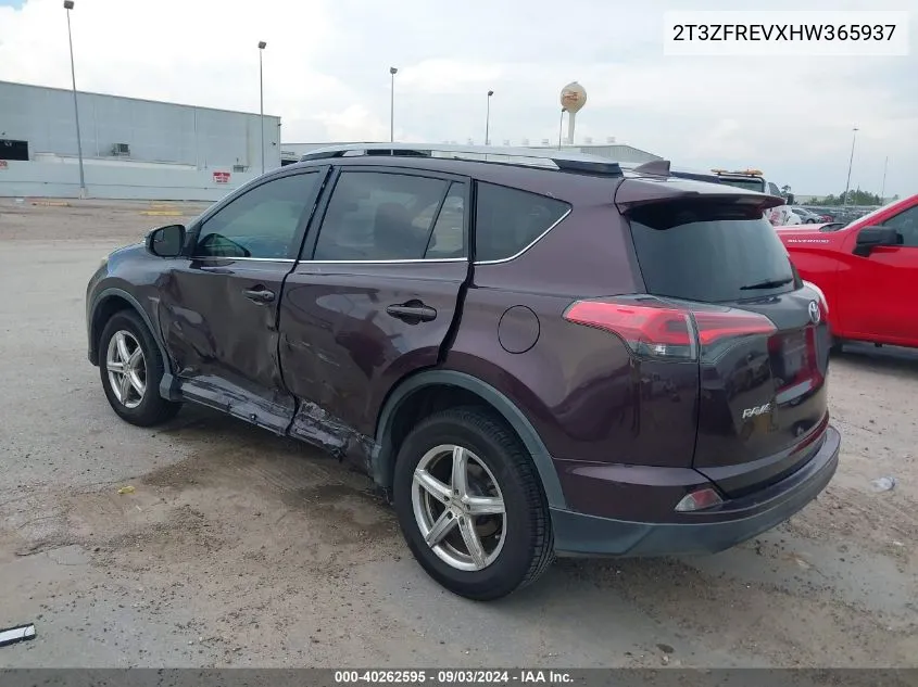 2017 Toyota Rav4 Le VIN: 2T3ZFREVXHW365937 Lot: 40262595