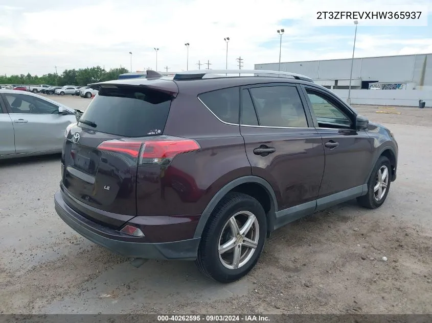 2017 Toyota Rav4 Le VIN: 2T3ZFREVXHW365937 Lot: 40262595