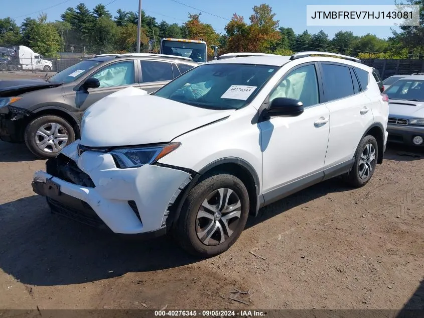 2017 Toyota Rav4 Le VIN: JTMBFREV7HJ143081 Lot: 40276345