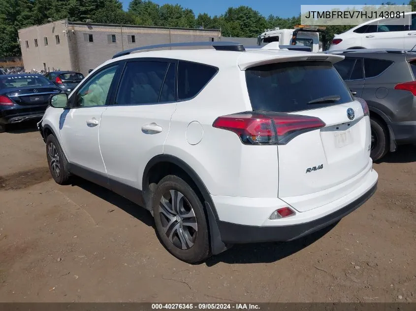 2017 Toyota Rav4 Le VIN: JTMBFREV7HJ143081 Lot: 40276345