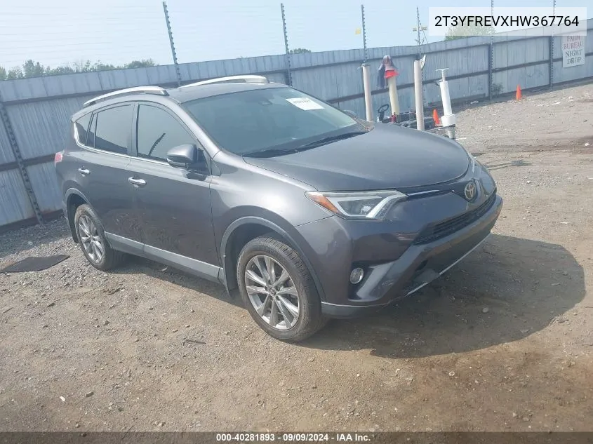 2017 Toyota Rav4 Limited VIN: 2T3YFREVXHW367764 Lot: 40281893