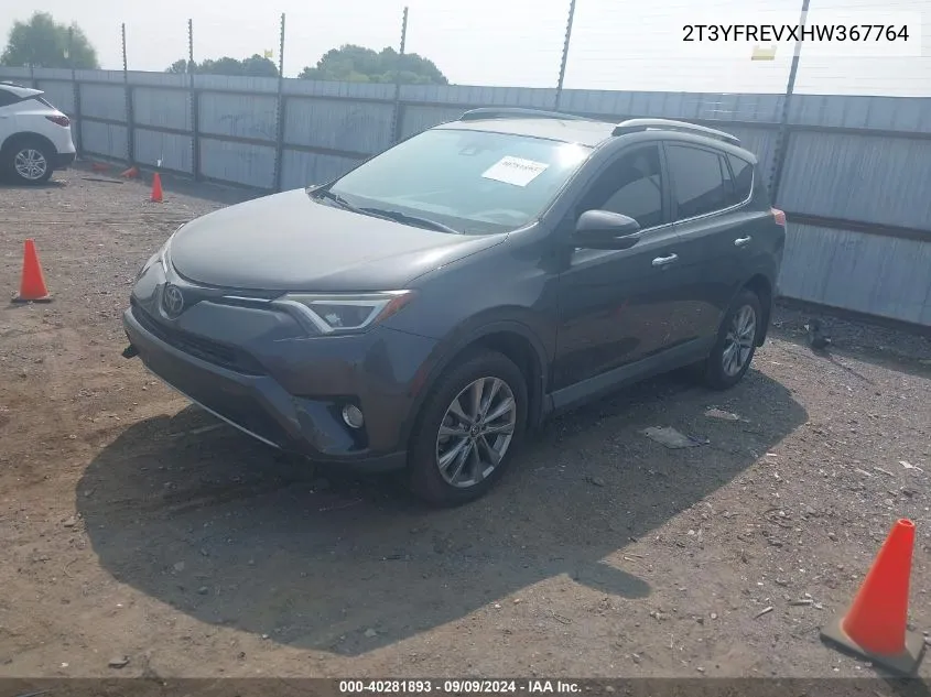 2017 Toyota Rav4 Limited VIN: 2T3YFREVXHW367764 Lot: 40281893