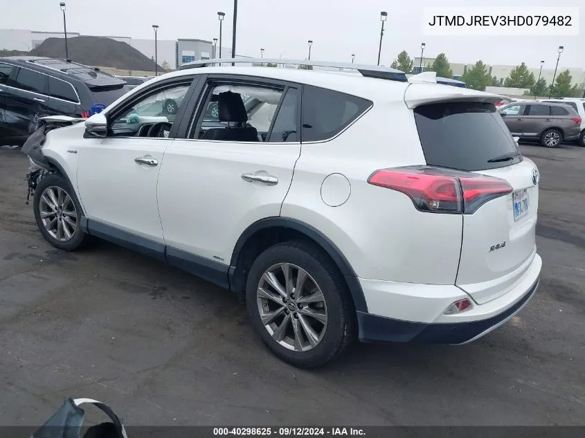 2017 Toyota Rav4 Hybrid Limited VIN: JTMDJREV3HD079482 Lot: 40298625