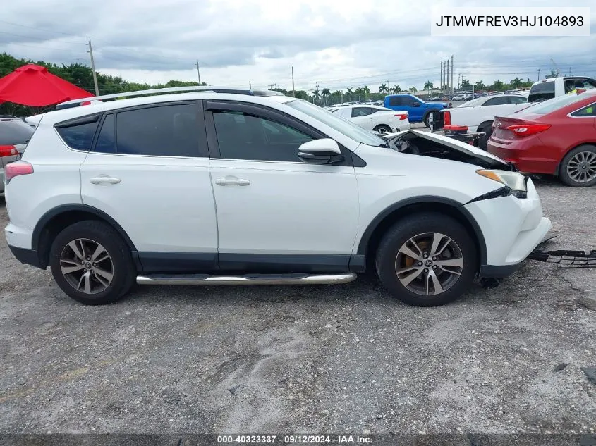 JTMWFREV3HJ104893 2017 Toyota Rav4 Xle