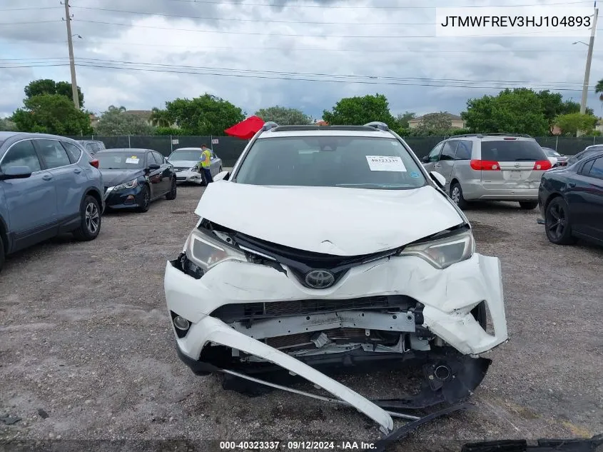 JTMWFREV3HJ104893 2017 Toyota Rav4 Xle