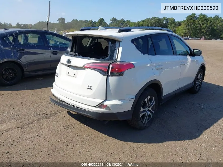 2017 Toyota Rav4 Le VIN: JTMBFREVXHD209590 Lot: 40332211