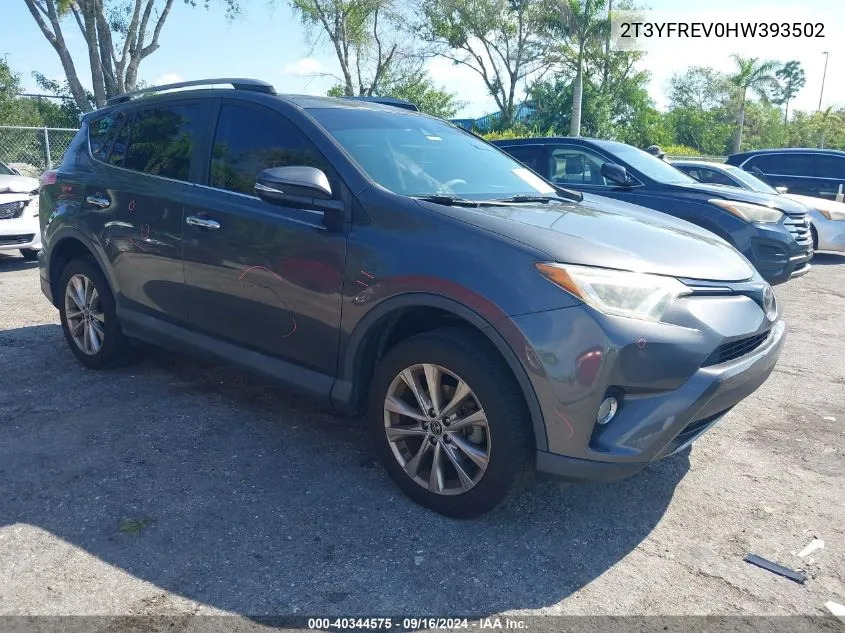 2017 Toyota Rav4 Limited/Platinum VIN: 2T3YFREV0HW393502 Lot: 40344575