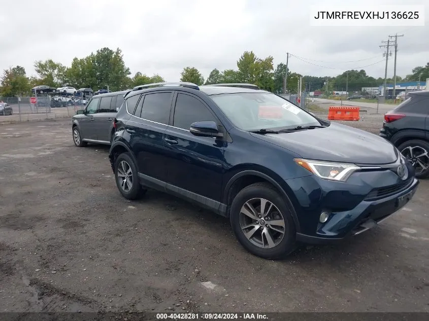 2017 Toyota Rav4 Xle VIN: JTMRFREVXHJ136625 Lot: 40428281