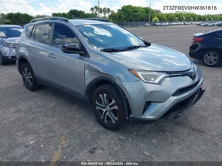 2017 Toyota Rav4 Le VIN: 2T3ZFREV0HW361816 Lot: 40429142